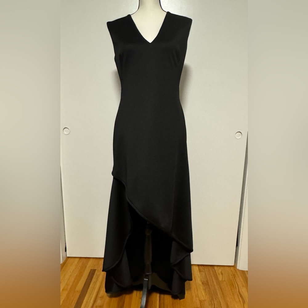 Black Halo EVE by laurel berman black high low dress gown size 8 - rare & gorg!